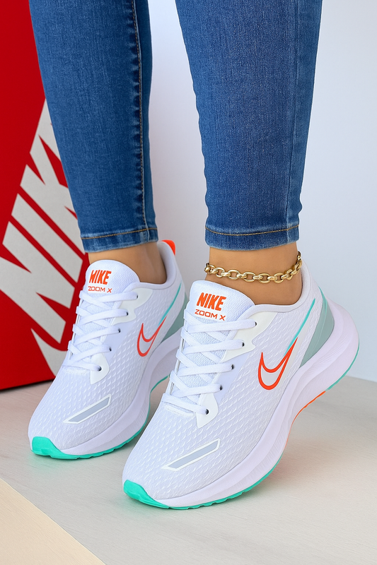 Nike Zoom X Blanco Naranja Dama